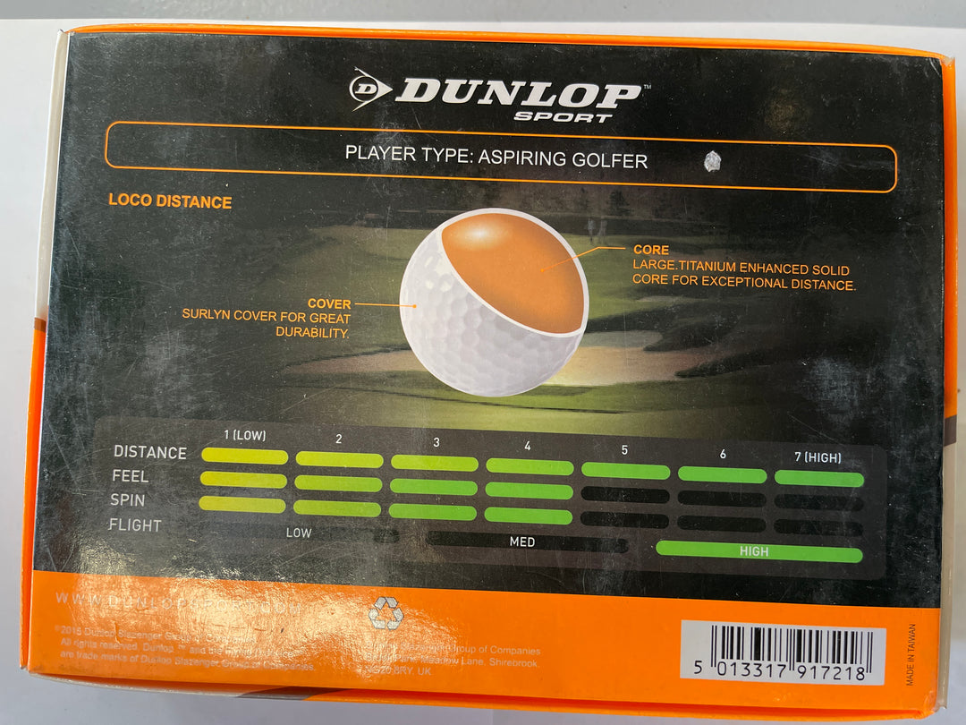 DUNLOP LOCO DISTANCE Golf ball 12 pcs