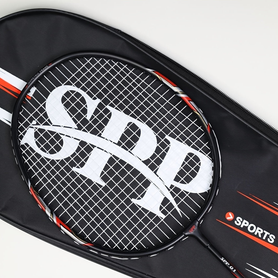 SPP 2 Player Strung Badminton Rackets SPP 01 with a Free Full Cove Black