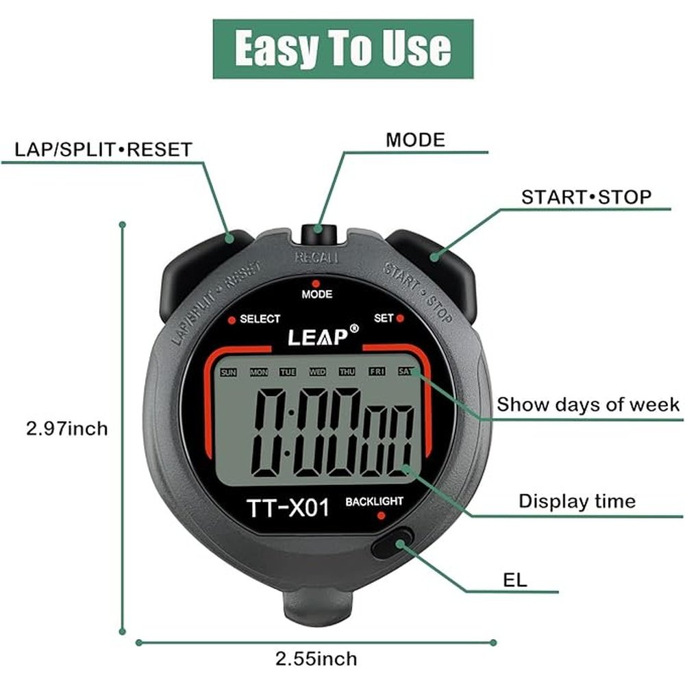 LEAP Digital Stopwatch Timer Large Display StopWatch TT-X01