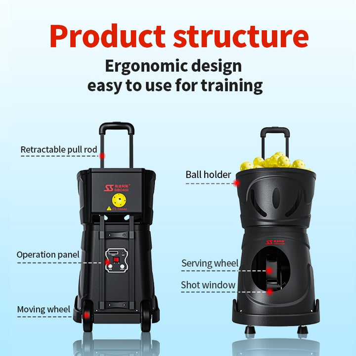 SIBOASI pickleball training machine with both APP control and remote control C2401A