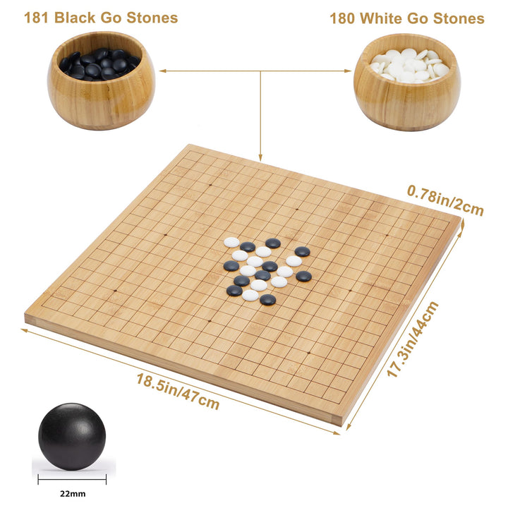 Chinese Weiqi Go Game Set WOOD Board