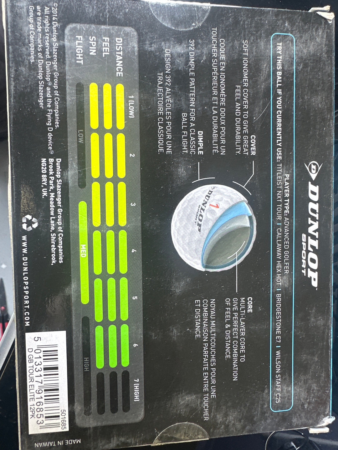 Dunlop TOUR Elite Golf Balls 3 Layers 12PCS