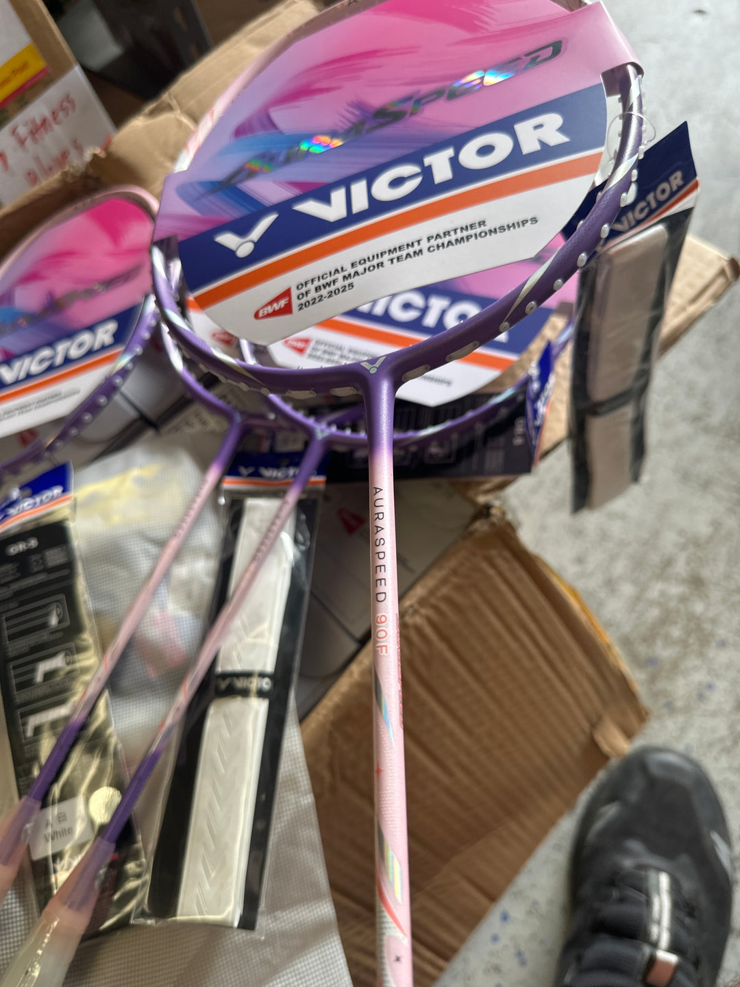 Victor AuraSpeed 90F Badminton Racket Pink 5UG6