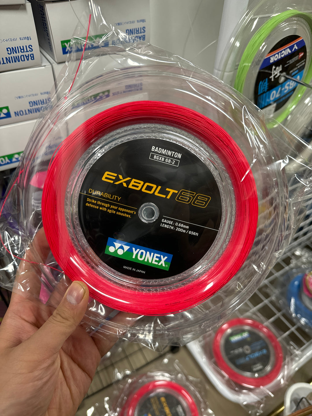 YONEX EXBOLT 68 Badminton String (200m Coil) EX68