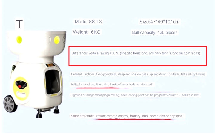 SIBOASI Automatic Tennis Ball Machine  T7