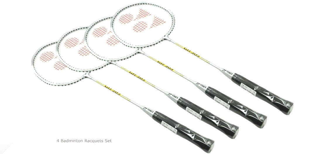 YONEX 4-Player Badminton Set 4Racket/Shuttlecocks/Net/Poles/Bag