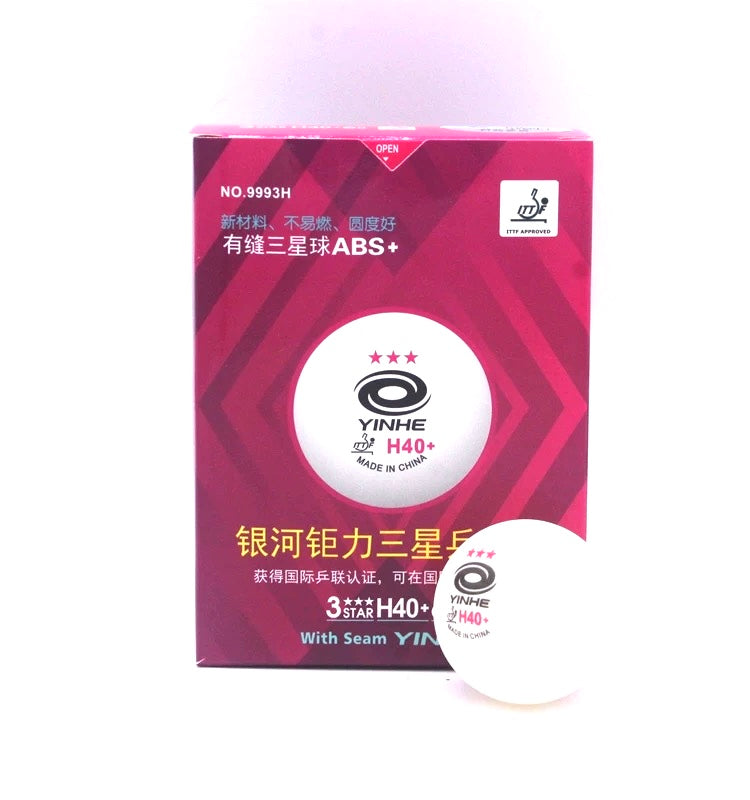 YINHE 3 Star Y40+ Table Tennis Ball 9993H (Pink) With Seam ITTF Approved