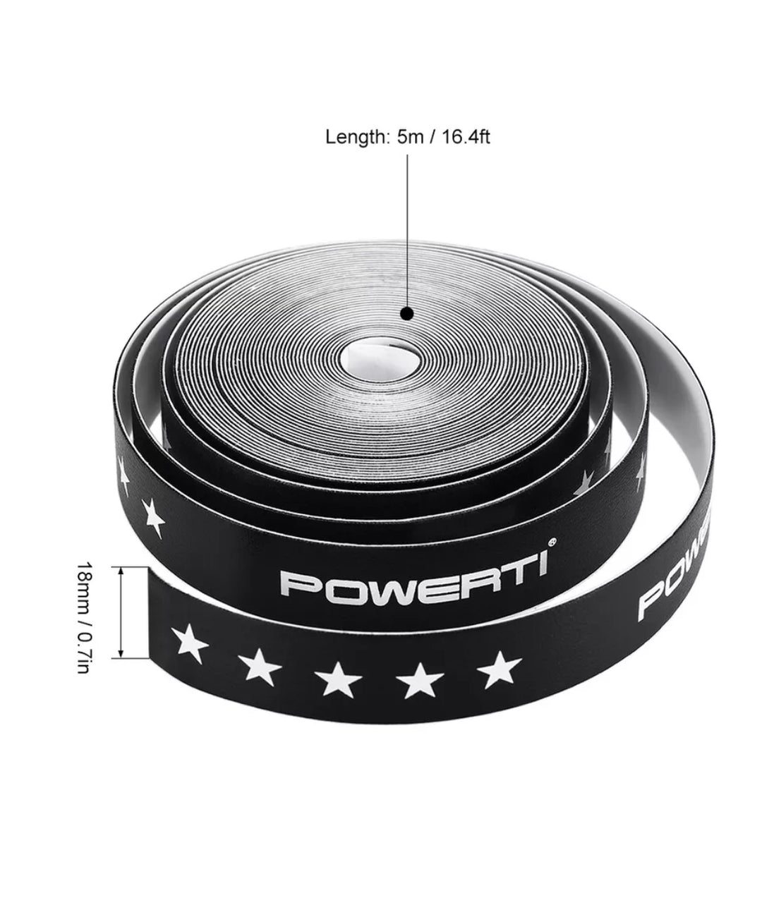 POWERTI Badminton Racket Head Tape 1.8*500CM