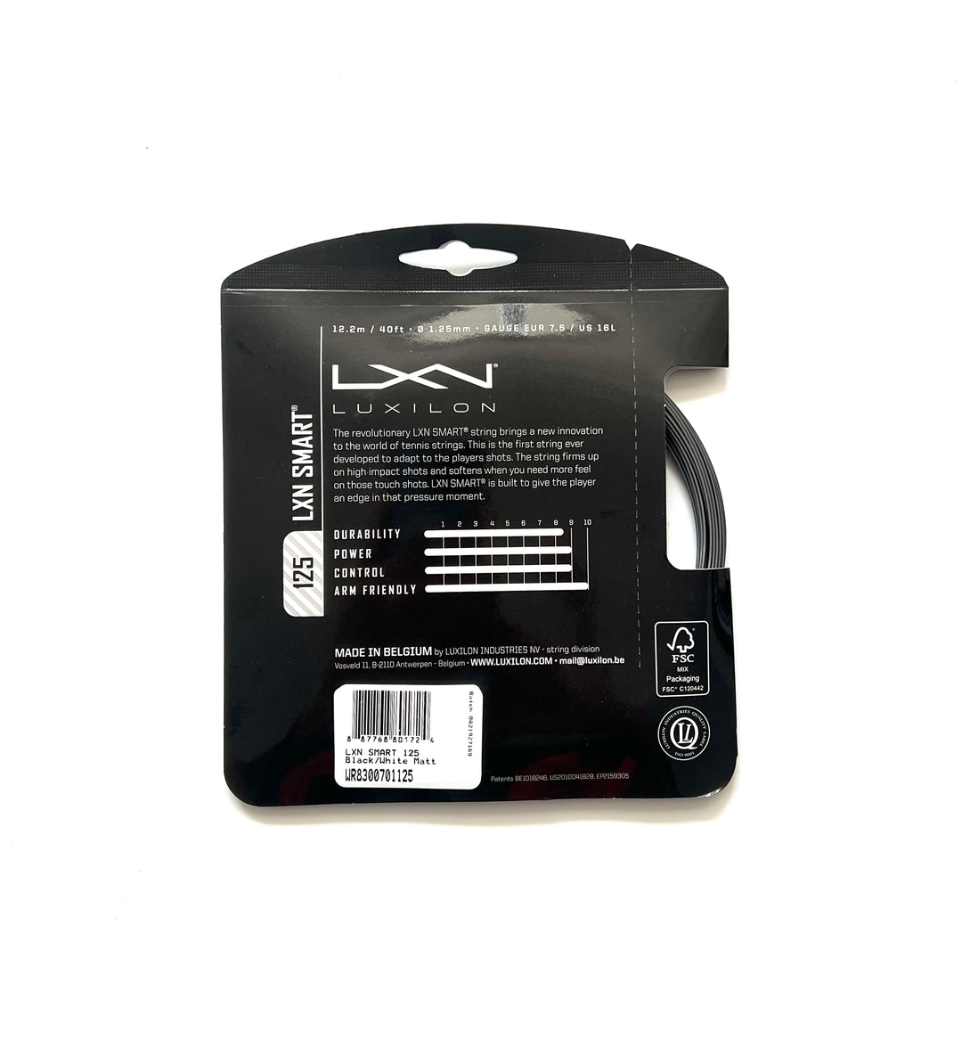 LUXILON WR8300701125 LXN SMART 125  Black/White Matt Strings ，12.2m/40ft made in Belgium