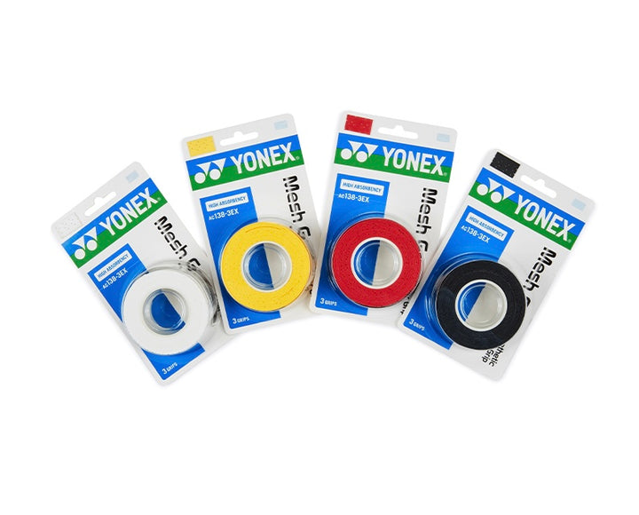 YONEX AC138-3EX Mesh Grap(3 wraps)Perforated Surface and High Absorbency  Grip Tape