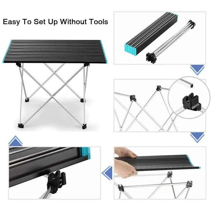 Outdoor Camping Table Folding Portable Aluminium BBQ Desk Picnic Tables 3 Size AU