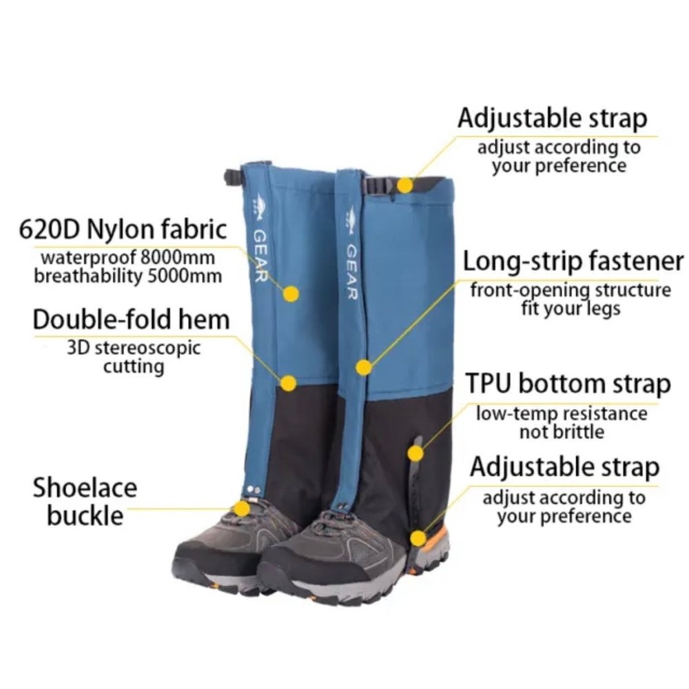 Outdoor Hiking Boots Cover Gaiters Waterproof Leg Protection Snake Snow Legging