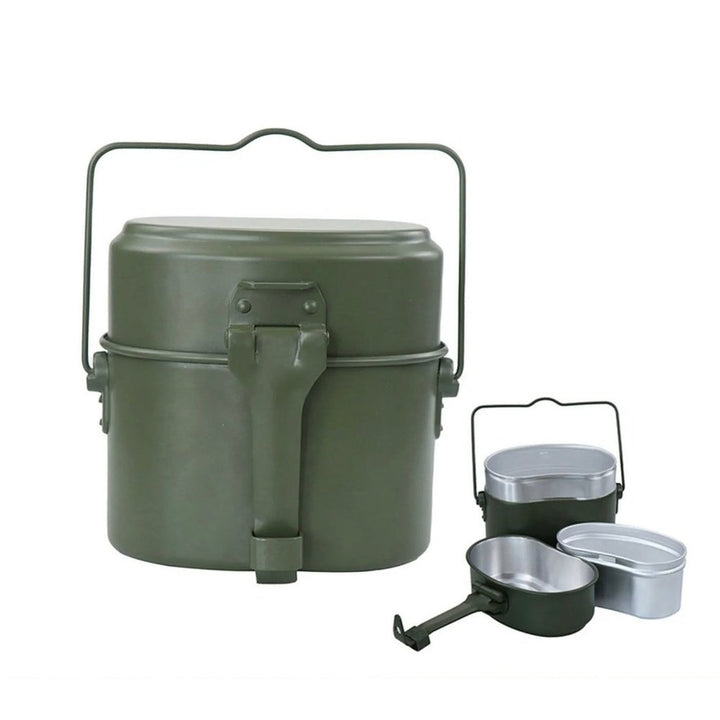 Outdoor Portable Cooking Camping Hiking Cookware Set Army Mess Kit Military Cook