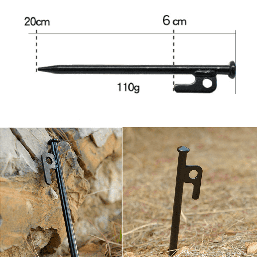 SPPHONEIX Heavy Duty Steel Metal Tent Canopy Camping Stakes Peg Ground Nail 4WD 10Pcs 20Cm 30Cm