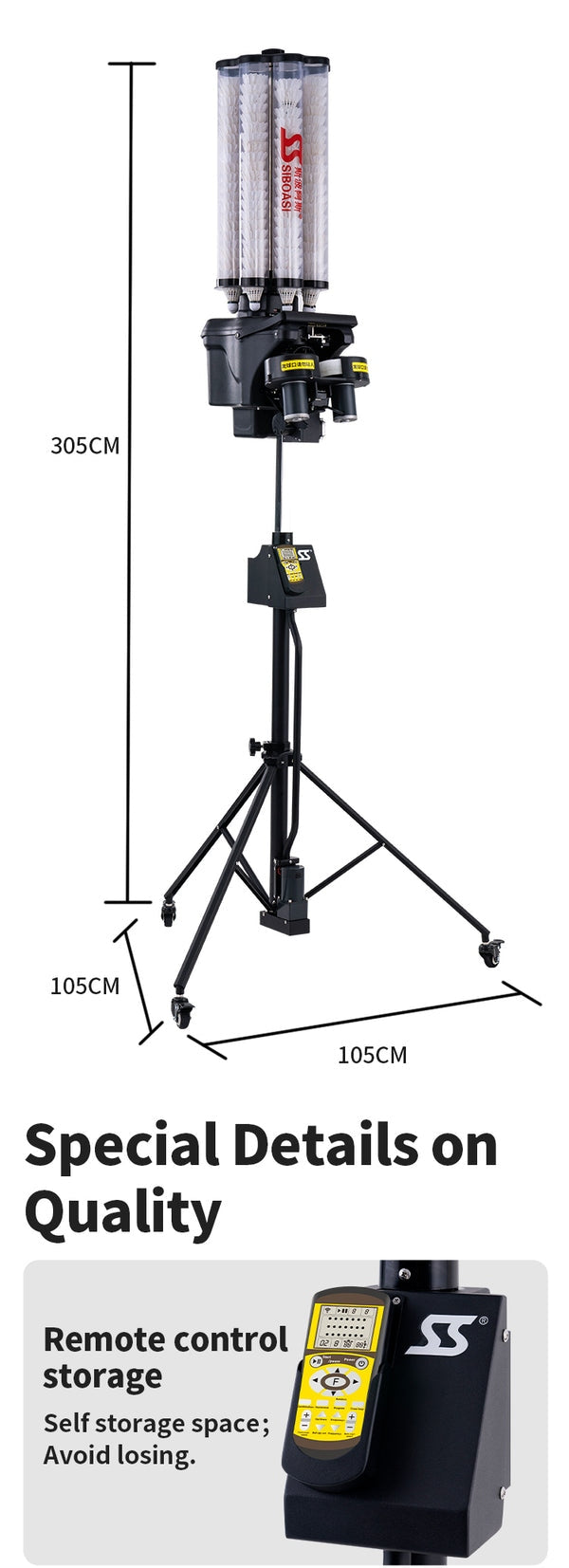 SIBOASI B2300A Badminton Machine (SKU SS-B2300A)