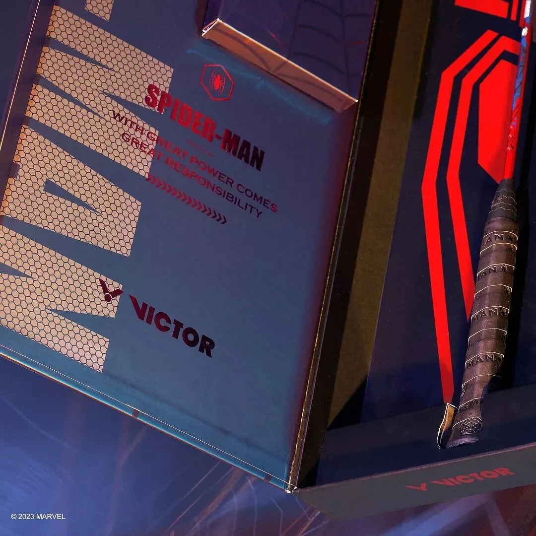 Victor x Spiderman Giftbox - VICTOR Unveils Spider-Man Themed Limited Racket Set