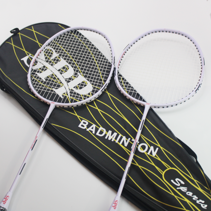 SPP 2 Player Strung Badminton Rackets Set SPP02 with a Free Full Cove