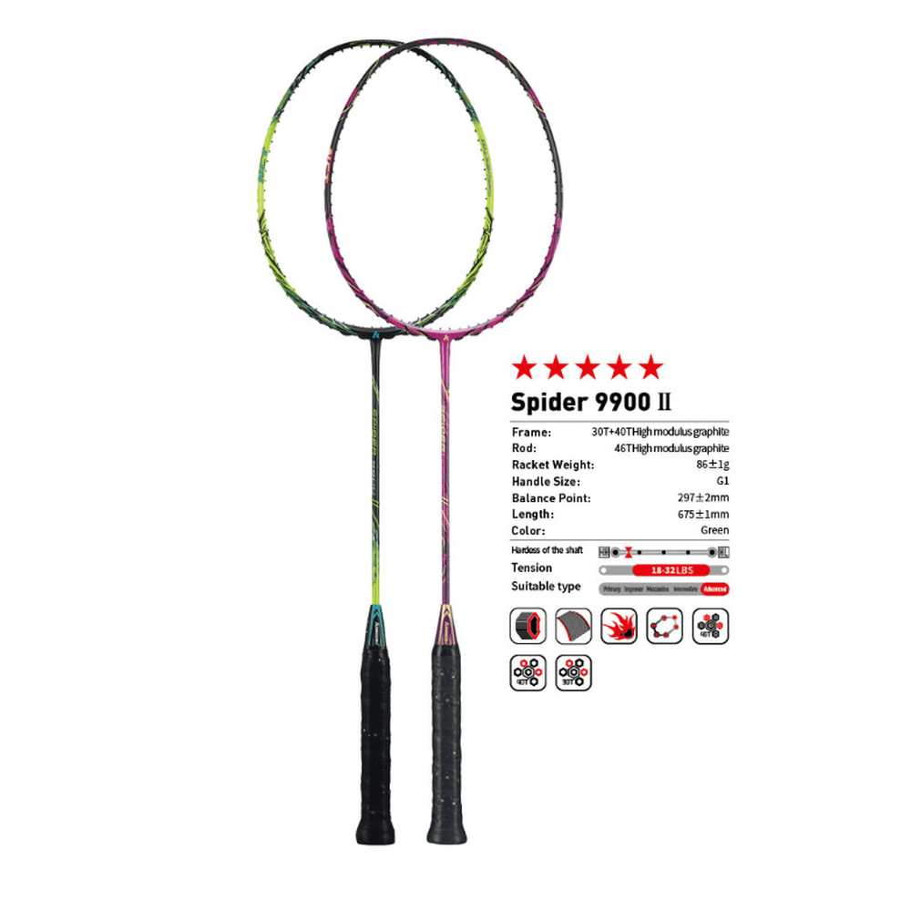 Kawasaki Spider 9900 II Badminton Racket 87g 30lbs