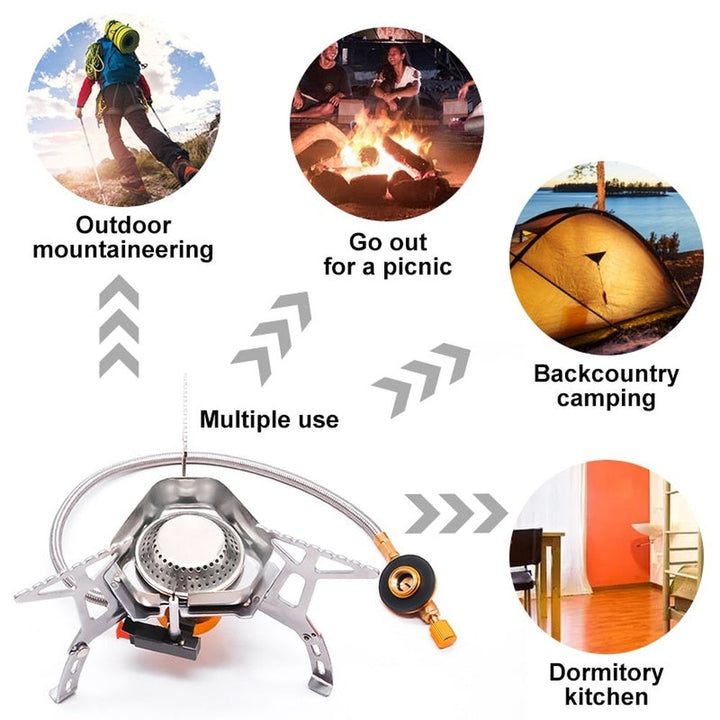 Outdoor Picnic Gas Jet Portable Stove Cooking Hiking Camping Burner Cooker Gear